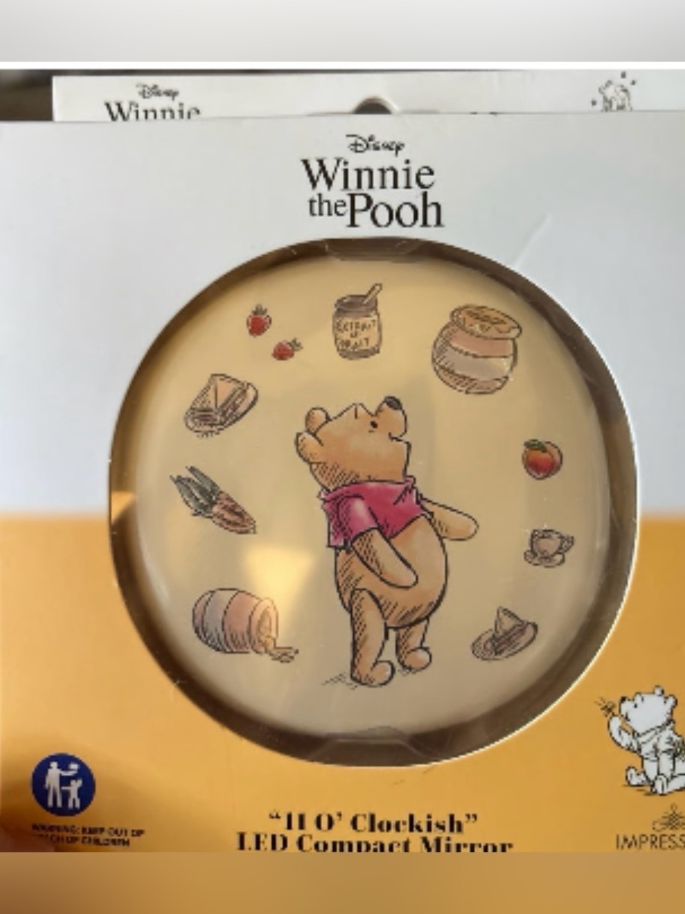 Disney Winnie the Pooh Compact Mirror — Yellow, Pink, Brown